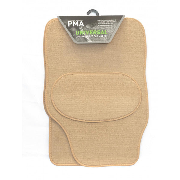 Universal Luxury Car Mat Set - 4 Piece Beige