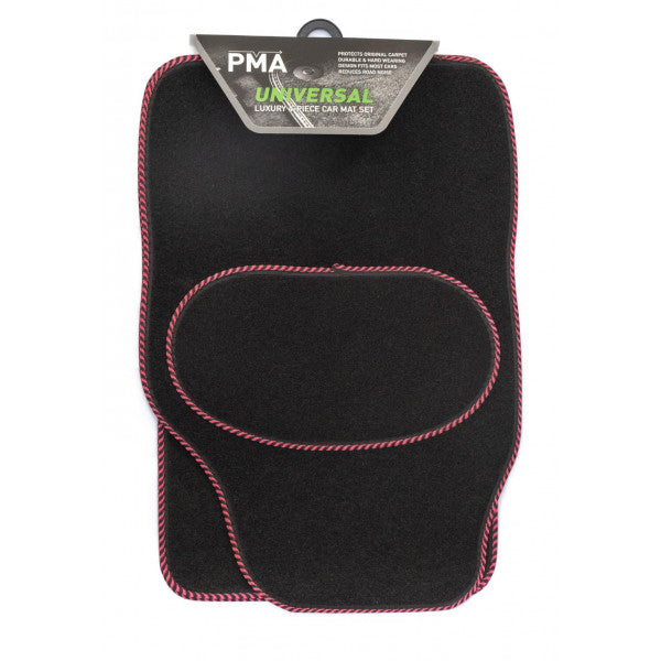 Universal Venice Car Mat Set - 4 Piece with Red S Binding