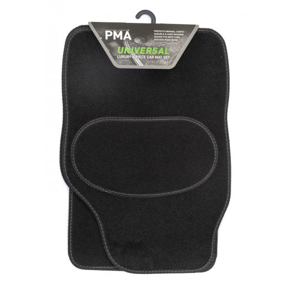 Universal Venice Car Mat Set - 4 Piece with Silver Stitching