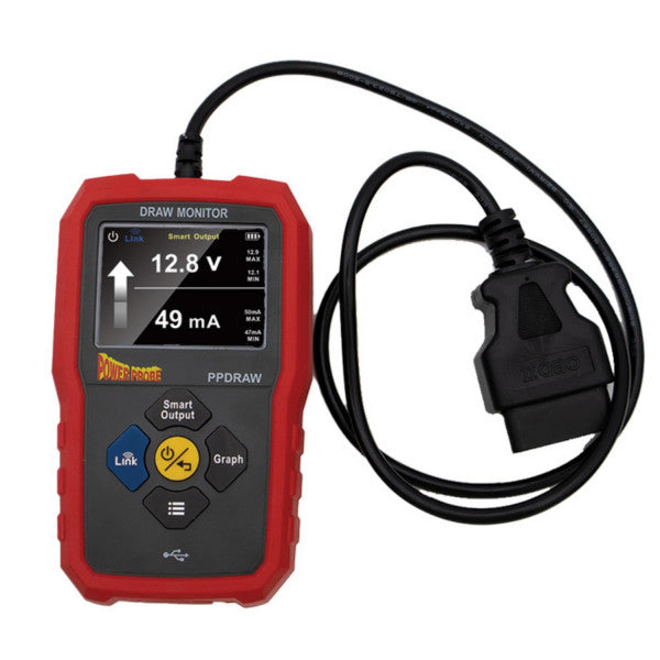 Automotive Battery Voltage and Parasitic Draw Monitor with OBDII Connection