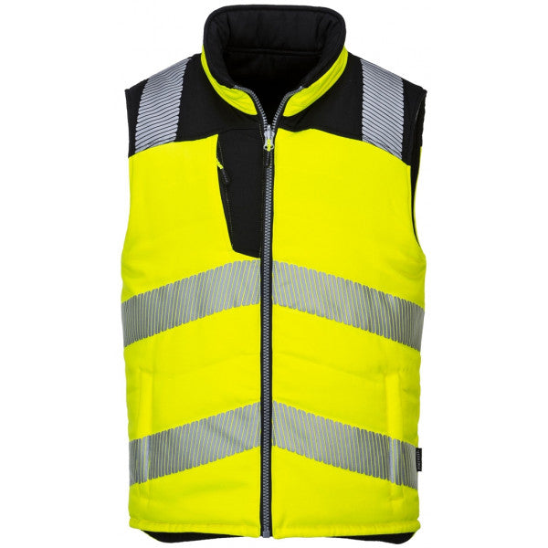 PW3 Hi-Vis Reversible Bodywarmer - Yellow/Black - Large