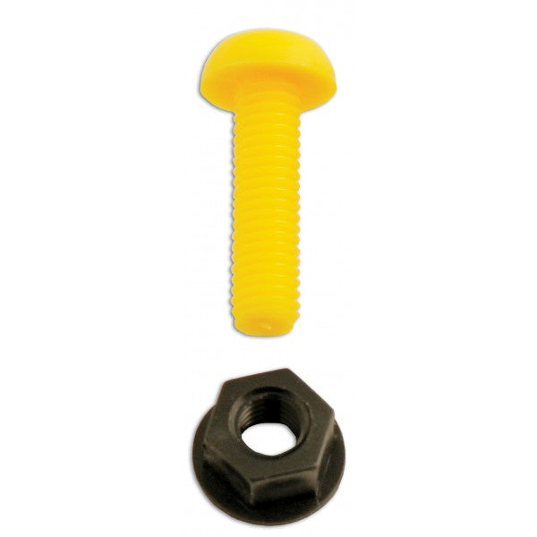 Number Plate Plastic Nut & Screw - Yellow