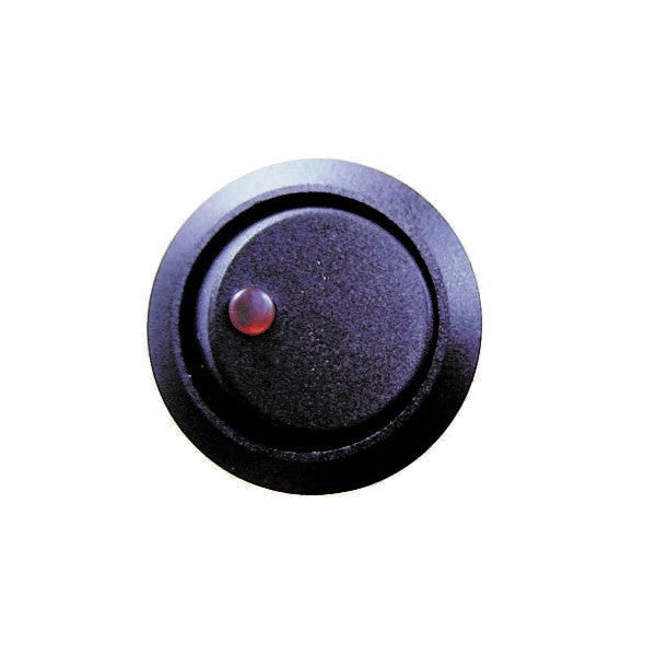 On/Off Round Red Spot Switch - Red Illuminated