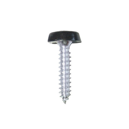 Number Plate Plastic Top Screw - Black - Pack Of 2