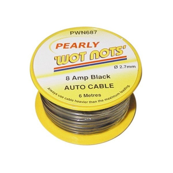 1 Core Cable - Black - 6m - 8A