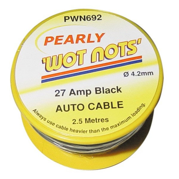1 Core Cable - Black - 2.5m - 27A