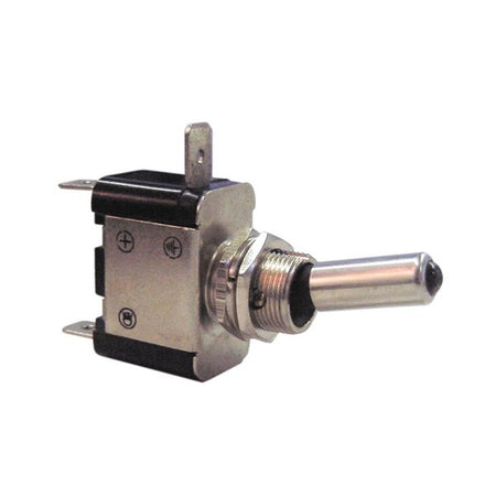 Heavy Duty On/Off Metal Toggle Switch - Amber Illuminated