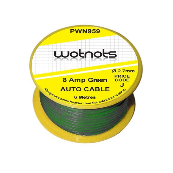 Wiring Cable Reel 8 Amp Green 6M