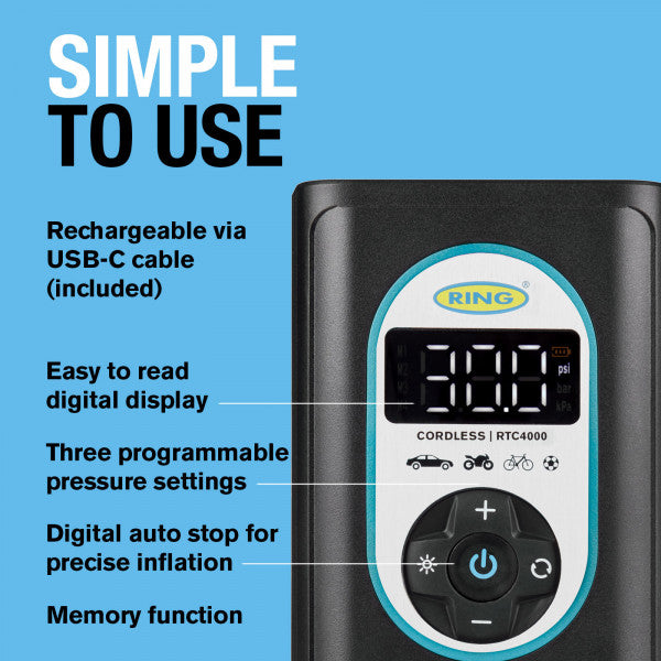 Ring RTC4000 Cordless Tyre Inflator
