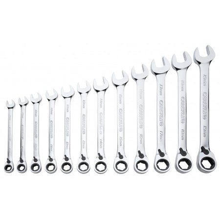 Spanner Set - Reverse Ratcheting - Metric - 12 Piece