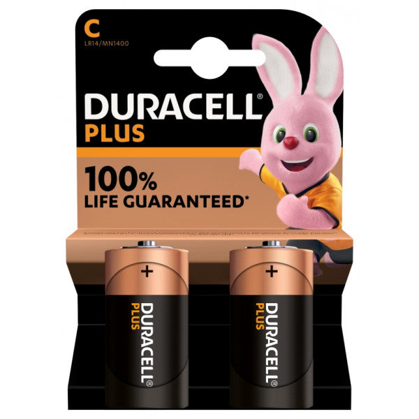 Plus Power Alkaline C Batteries - Pack of 2