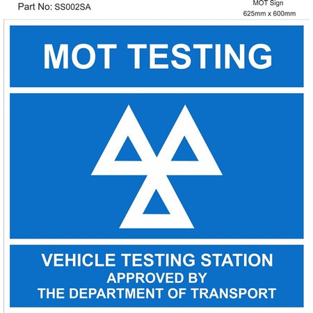 Self Adhesive Vinyl - MOT Testing - 625mm x 600mm
