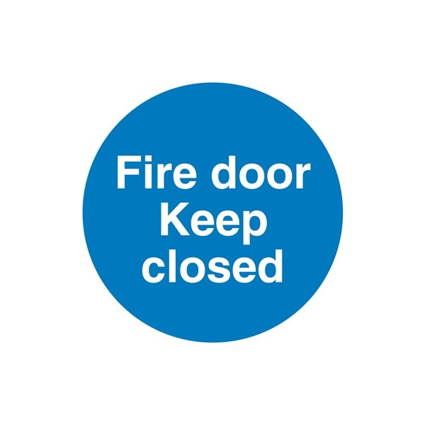 Fire Door Keep Closed Sign - Self Adhesive Vinyl - 100mm x 100mm