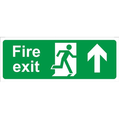 Fire Exit Arrow Up - Rigid Polypropylene - 150mm x 400mm