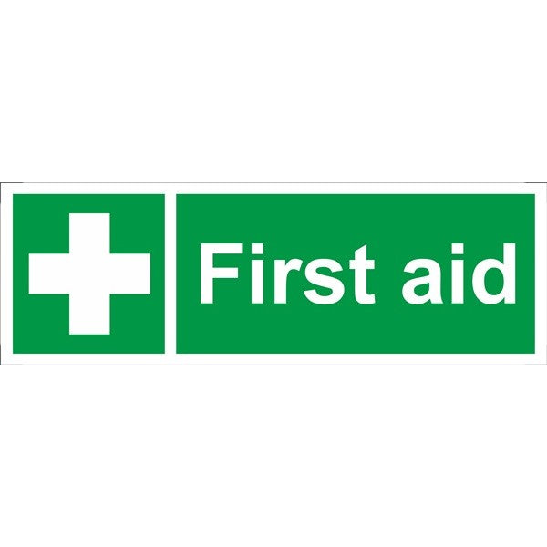 First Aid Sign - Self Adhesive Vinyl - 100mm x 300mm