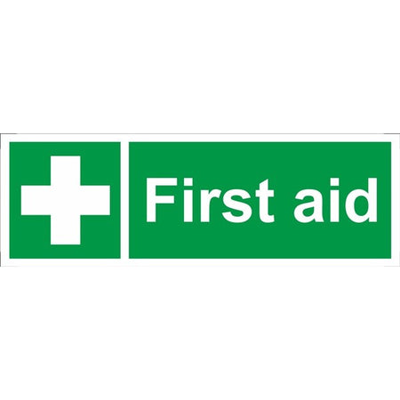 First Aid Sign - Self Adhesive Vinyl - 100mm x 300mm