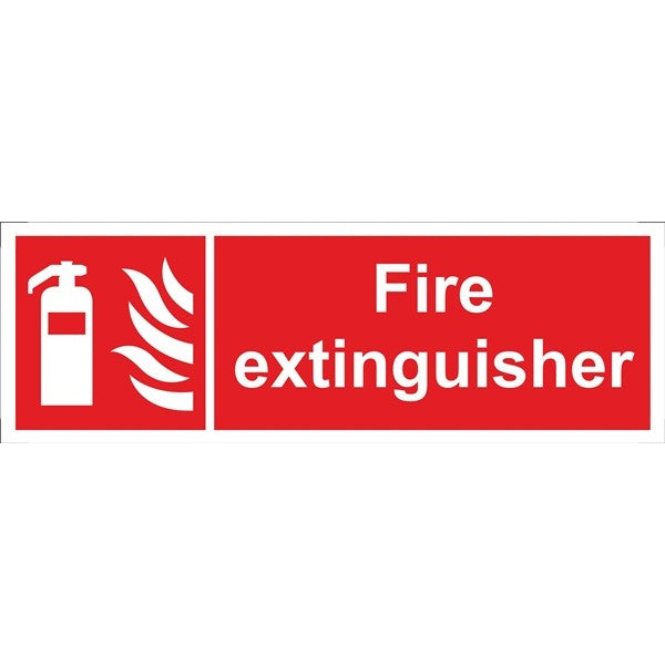 Fire Extinguisher Sign - Self Adhesive Vinyl - 100mm x 300mm