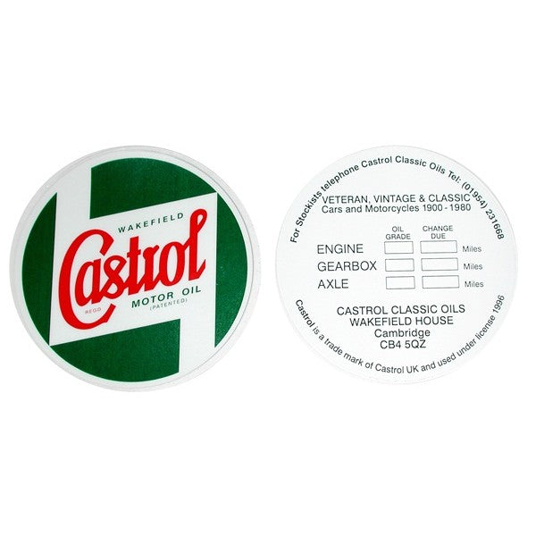 Indoor Vinyl Sticker - Green - Castrol Classic Window Sticker