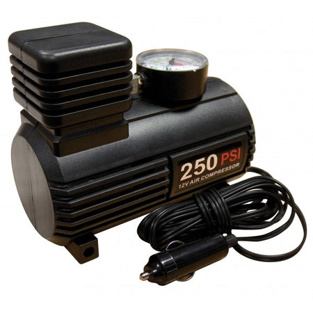 Tyre Inflator - 12V - Compact Compressor With Gauge - 0-250 PSI