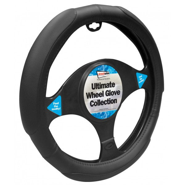 Steering Wheel Cover - Added Grip - Black/Black