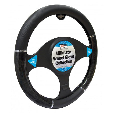 Steering Wheel Cover - Luxury - Black/Metallic