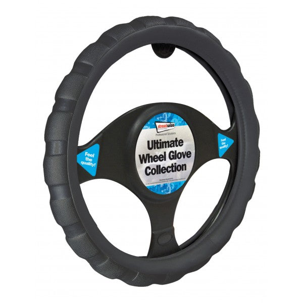 Steering Wheel Cover - Chunky Sports Grip - Black