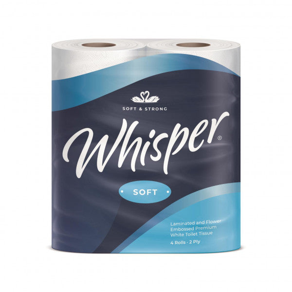 2 Ply Luxury Soft Toilet Rolls - 10 Packs of 4