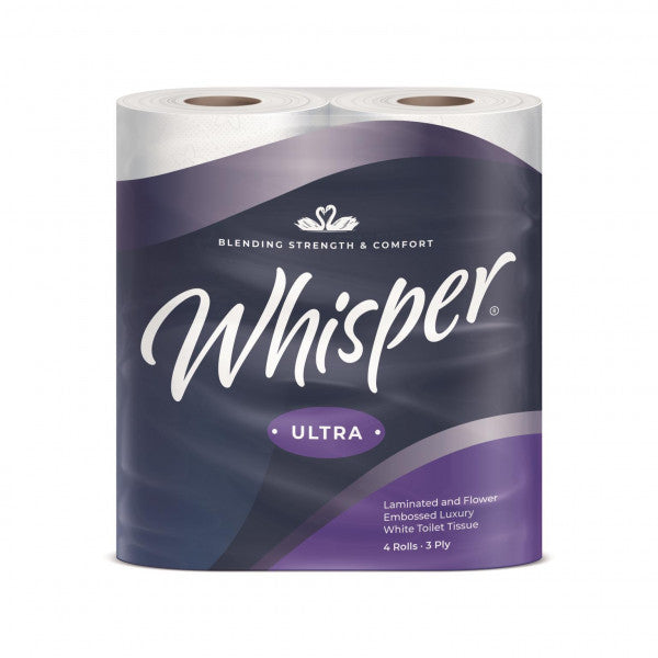 3 Ply Luxury Soft Toilet Rolls - 10 Packs of 4