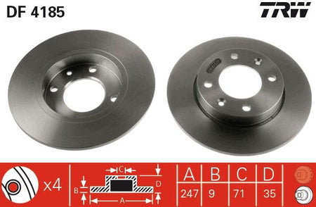 TRW DF4185 Brake Disc - 1