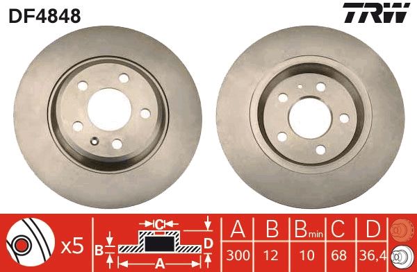 TRW DF4848 Brake Disc - 1