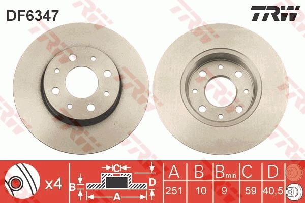 TRW DF6347 Brake Disc - 1