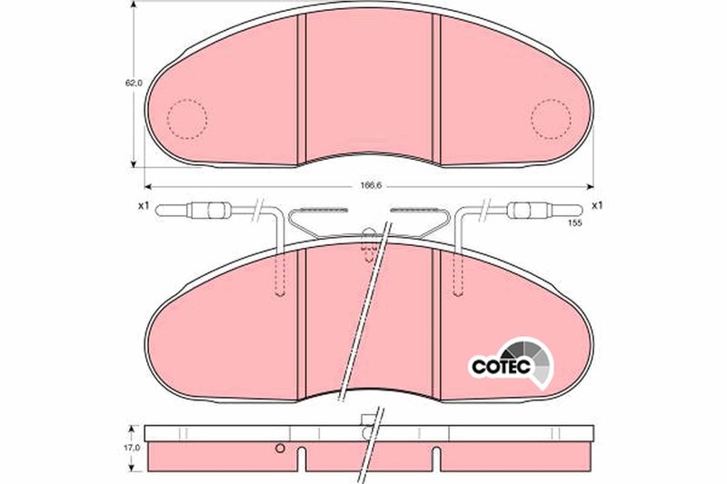 TRW GDB1077 Brake Pad Set, disc brake - 1