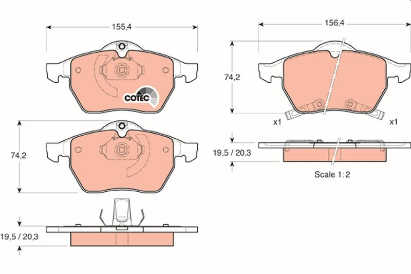 TRW GDB1342 Brake Pad Set, disc brake - 1