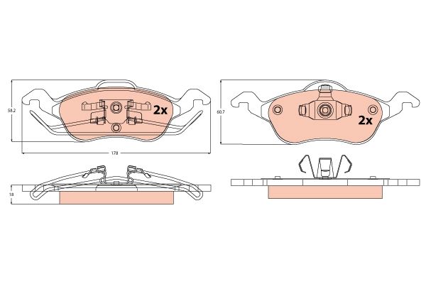 TRW GDB1358 Brake Pad Set, disc brake - 1