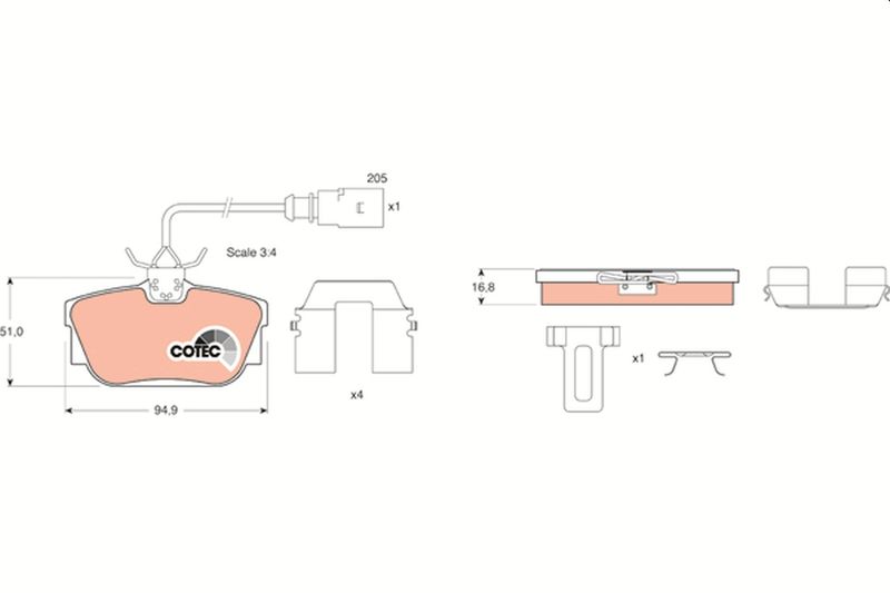 TRW GDB1369 Brake Pad Set, disc brake - 1