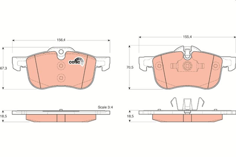 TRW GDB1374 Brake Pad Set, disc brake - 1