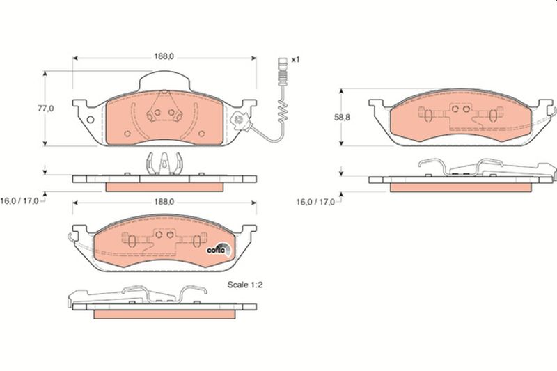 TRW GDB1378 Brake Pad Set, disc brake - 1