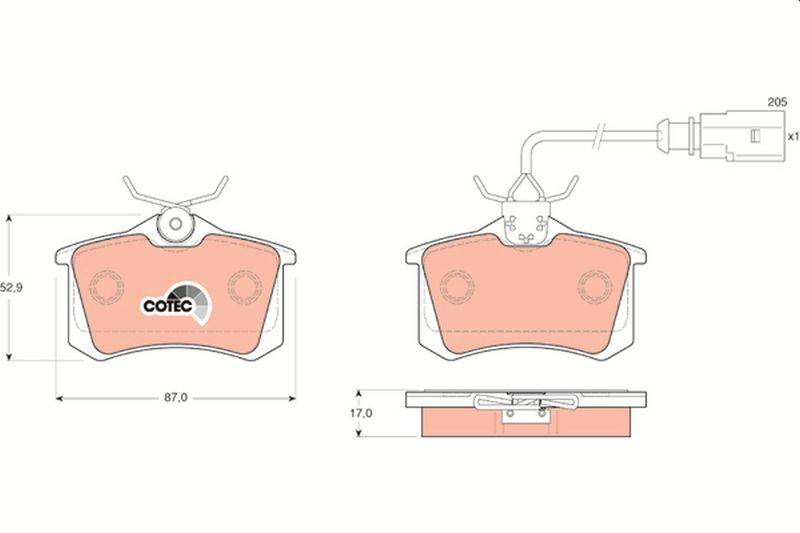 TRW GDB1415 Brake Pad Set, disc brake - 1