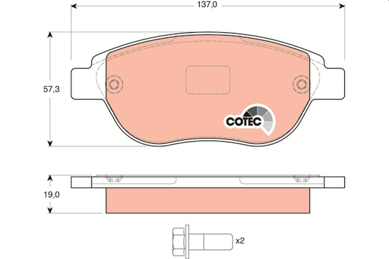 TRW GDB1464 Brake Pad Set, disc brake - 2