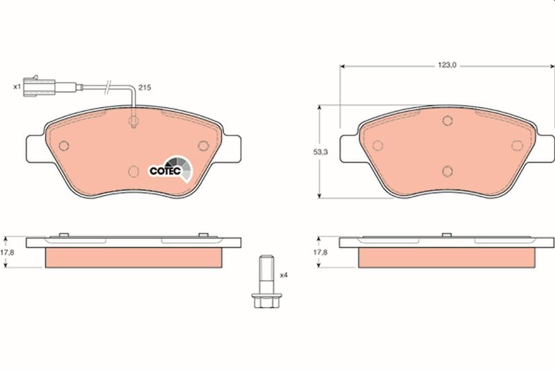 TRW GDB1482 Brake Pad Set, disc brake - 1