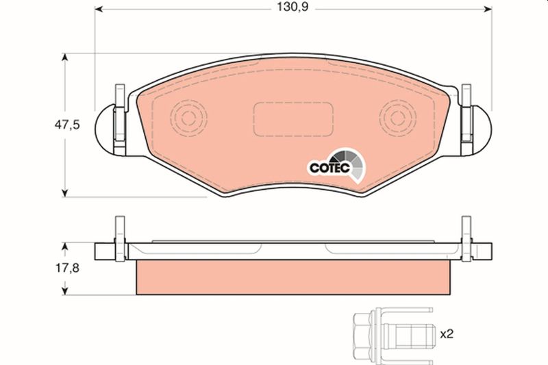 TRW GDB1500 Brake Pad Set, disc brake - 1