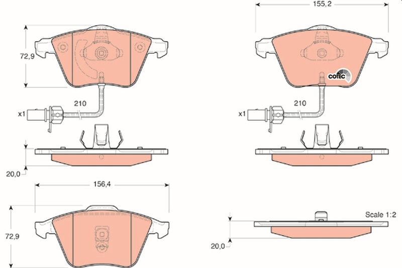 TRW GDB1528 Brake Pad Set, disc brake - 1