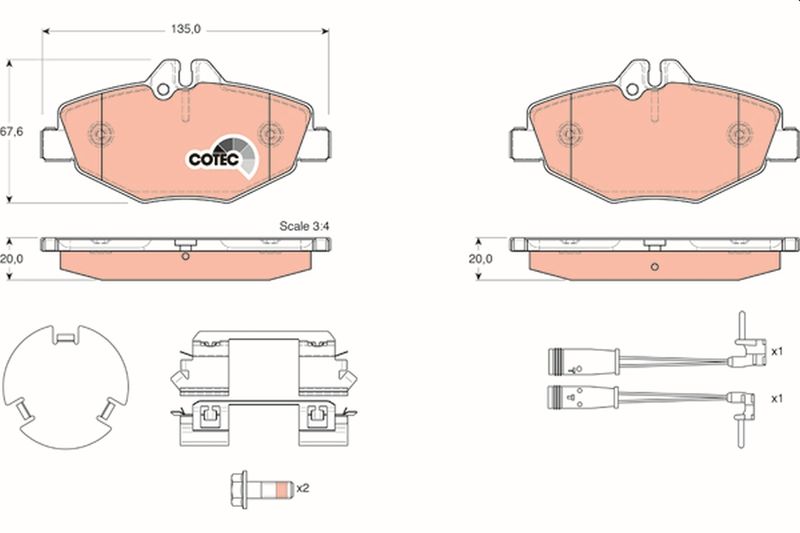 TRW GDB1542 Brake Pad Set, disc brake - 1