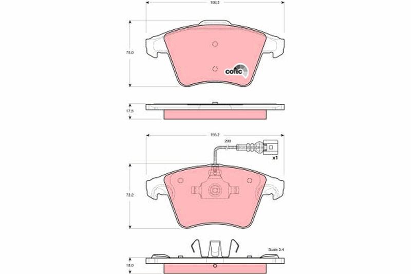 TRW GDB1556 Brake Pad Set, disc brake - 1