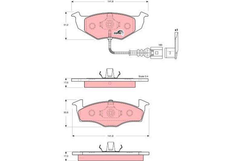 TRW GDB1586 Brake Pad Set, disc brake - 1