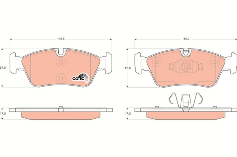 TRW GDB1625 Brake Pad Set, disc brake - 1