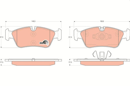 TRW GDB1625 Brake Pad Set, disc brake - 1