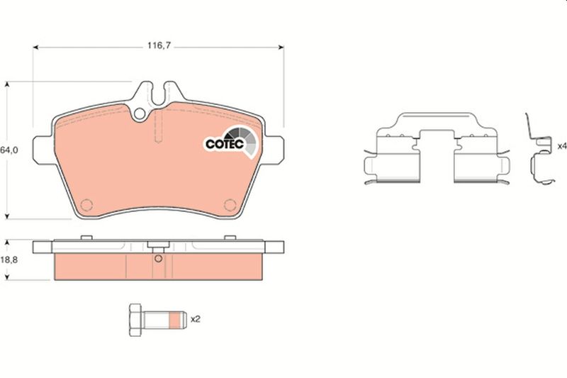 TRW GDB1629 Brake Pad Set, disc brake - 1