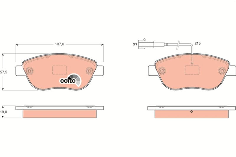 TRW GDB1655 Brake Pad Set, disc brake - 1