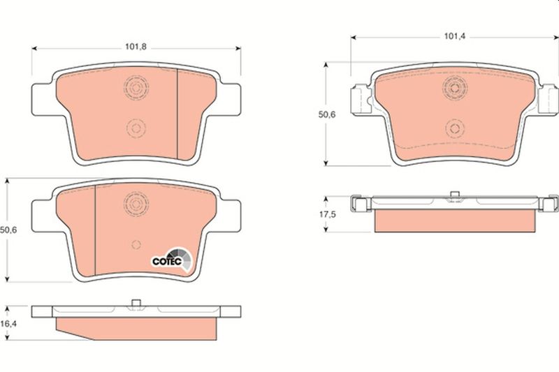 TRW GDB1665 Brake Pad Set, disc brake - 1